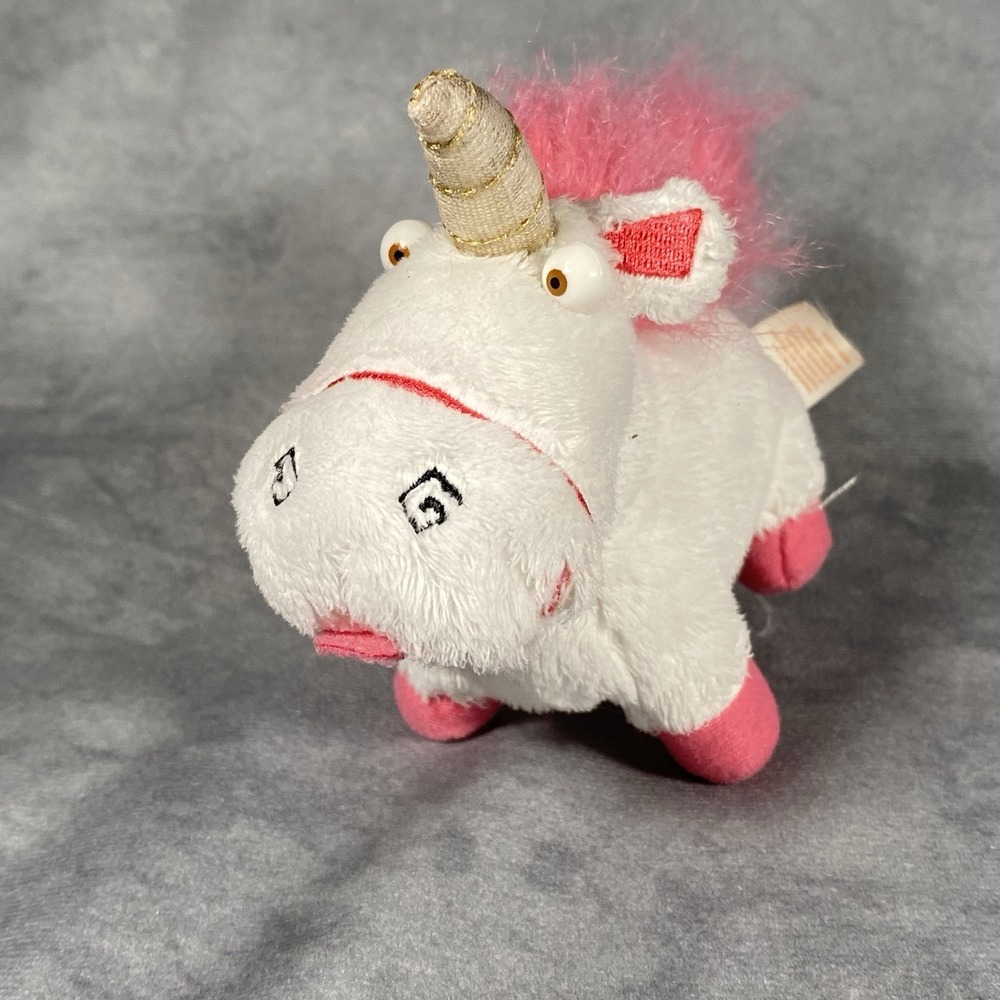 Universal Studios Despicable Me 2 Pink White Plush Mini Unicorn Collectible